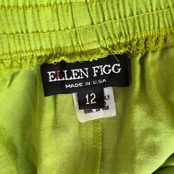 *SOLD* Vintage lime green long linen shorts - Picture 3 of 6
